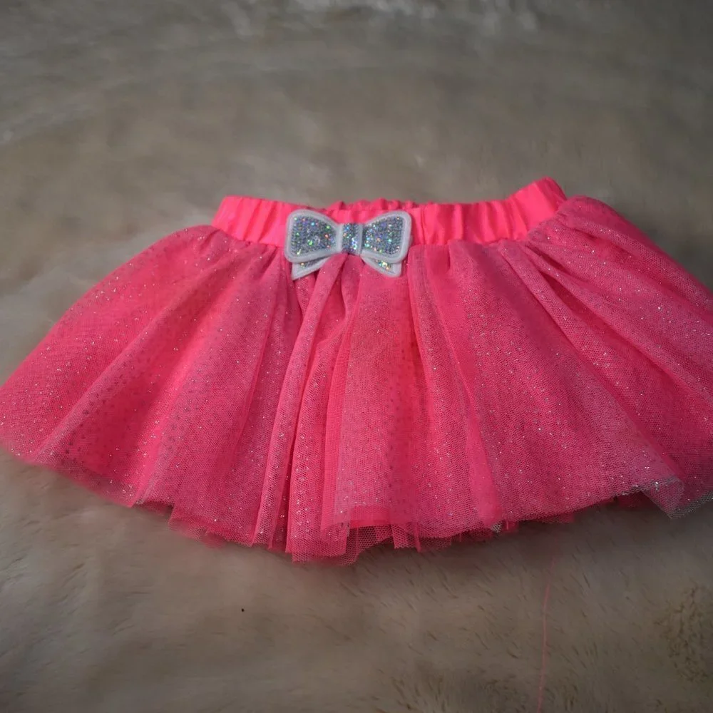 Little Girls Sparkly Pink Tutu Dance Skirt Size 9-12 Months